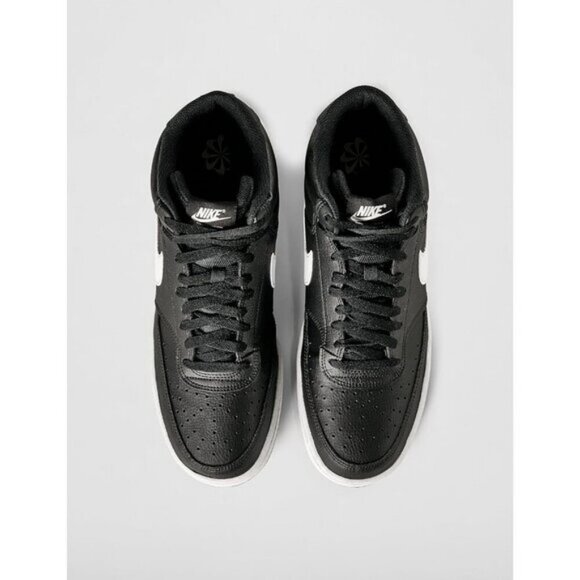 ⚡Nike Men's Black/White/Black Court Vision Mid Next Nature Fashion Sneakers - Picture 5 of 7